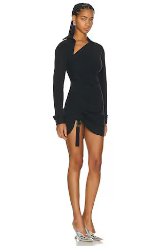 Dion Lee Safety Slider Gathered Dress in Black | FWRD | FWRD 