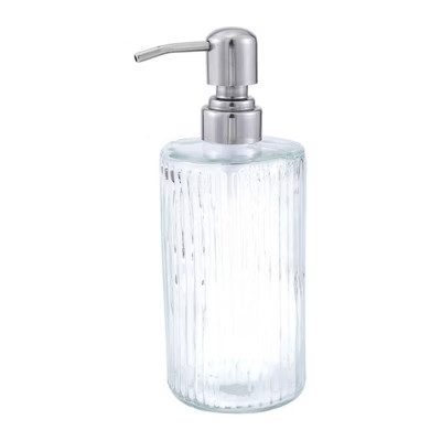 Unique Bargains Elegant Vertical Pattern Soap Pump Dispenser for Bathroom 16.9oz Clear Silver Tone 1 Pc | Target