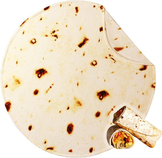 Bnuitland Burritos Tortilla Blanket,300GSM Double Sided Giant Funny Gift Throw with Burrito Pouch... | Amazon (US)