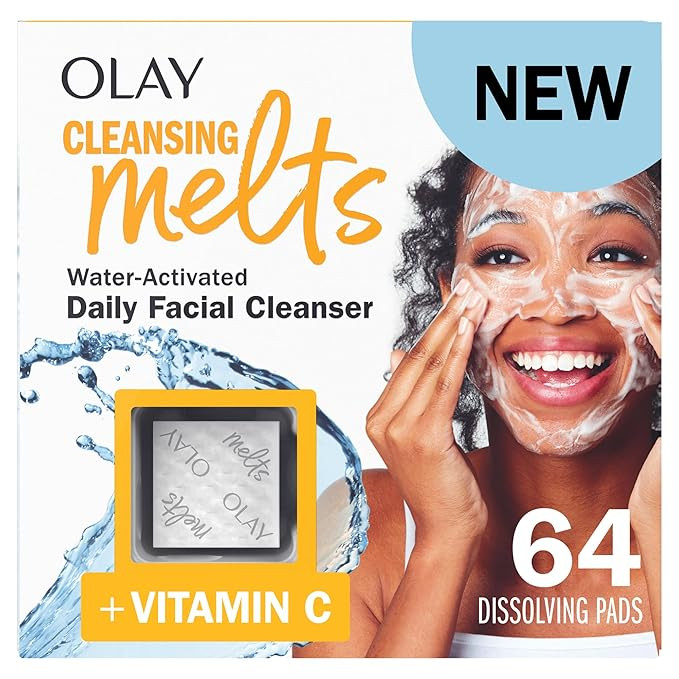 Olay Cleansing Melts + Vitamin C Face Wash (Pack of 2) | 64 ct. total | Water-Activated | Cleans,... | Amazon (US)