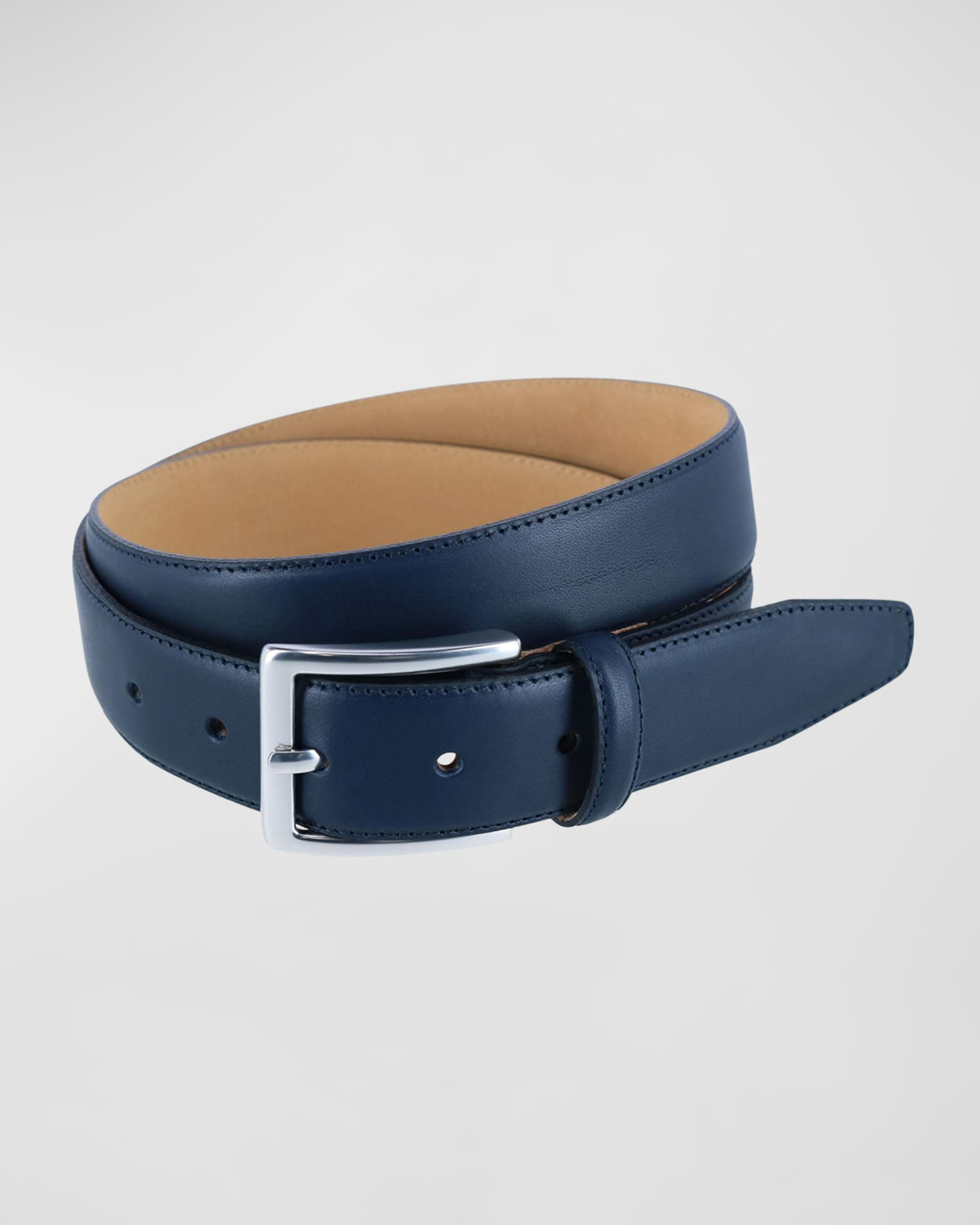 Trafalgar Men's Orion Calfskin Dress Belt | Neiman Marcus