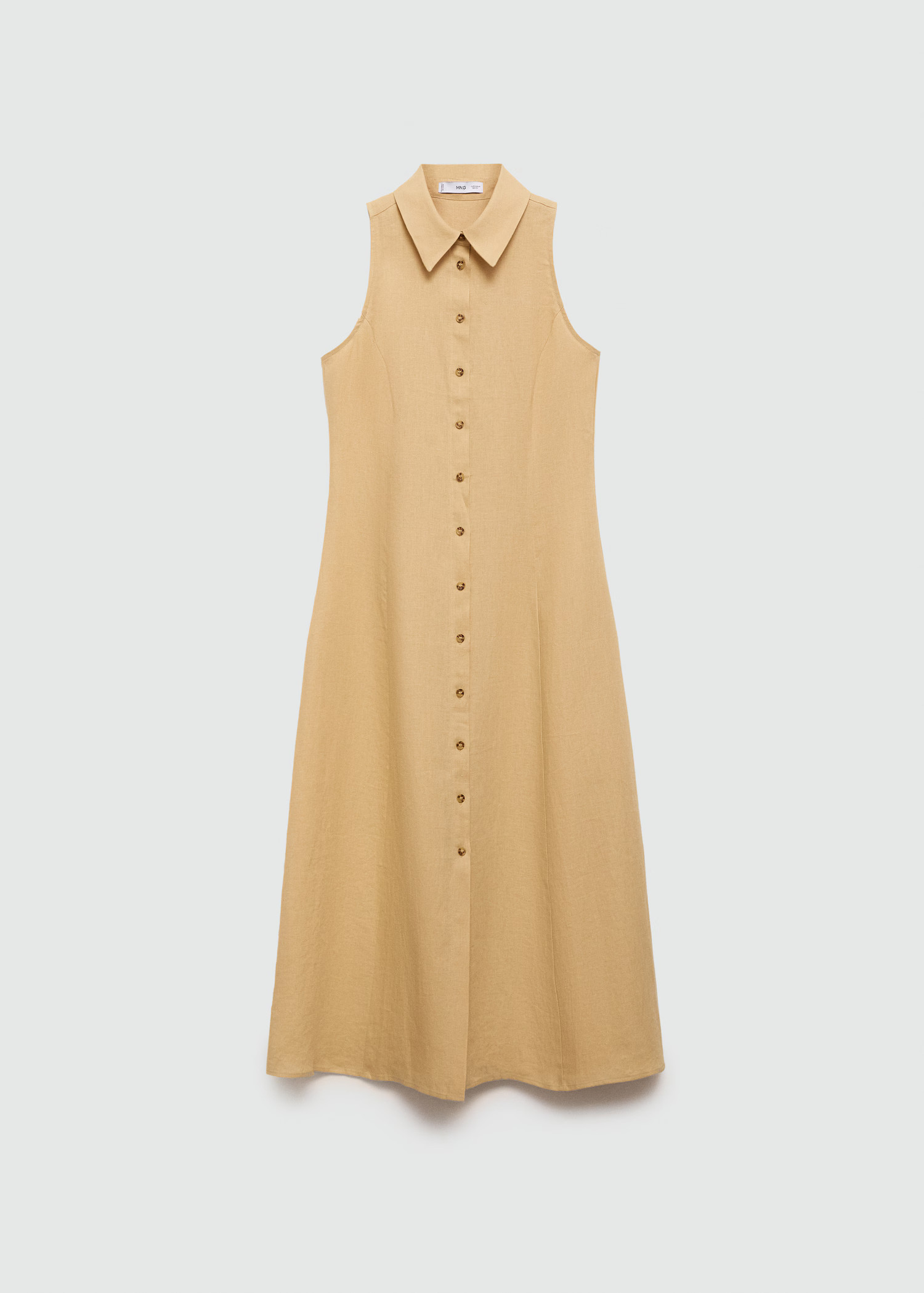 Linen-blend shirt dress - Woman | MANGO USA | MANGO (US)