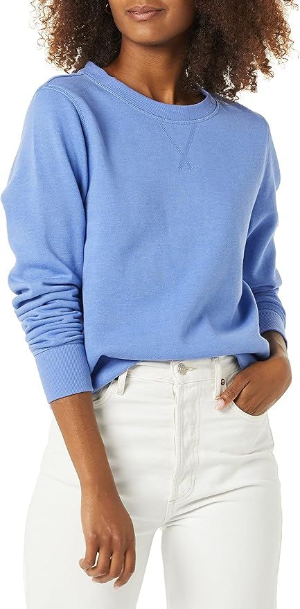 Amazon Essentials Women's French Terry Fleece Crewneck Sweatshirt (Available in Plus Size) | Amazon (US)