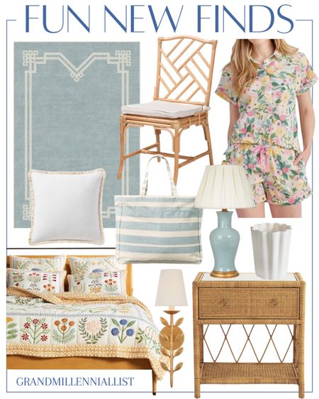 Classic home decor style

NEW Ruggable designs, Rifle floral summer pajamas, Ballard Designs nightstands, Target home catch-all bag, Amazon home faux bamboo dining chairs, gorgeous robins egg blue lamp, Anthropologie NEW quilted bedding pieces 

Grandmillennial Preppy Classic Traditional home 

#LTKStyleTip #LTKHome