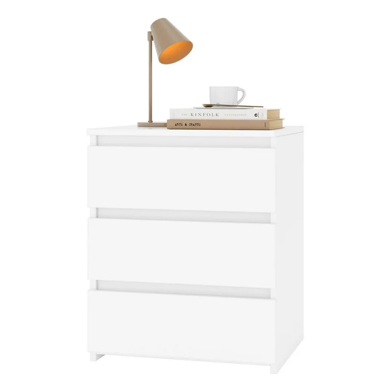 Homfa White Nightstand with 3 Drawers, Sofa Table for Living Room, Modern Wooden Storage Cabinet ... | Walmart (US)