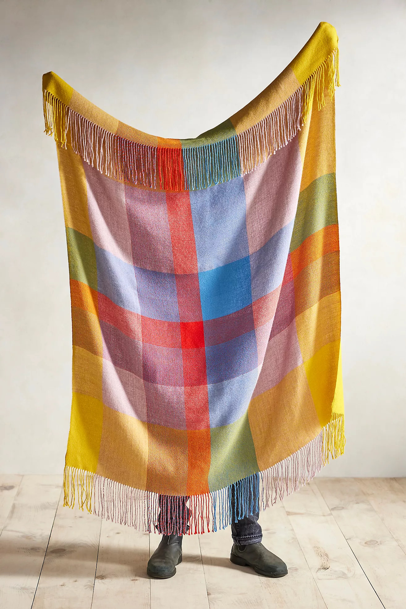 Vibrant Plaid Alpaca Throw | Anthropologie (US)