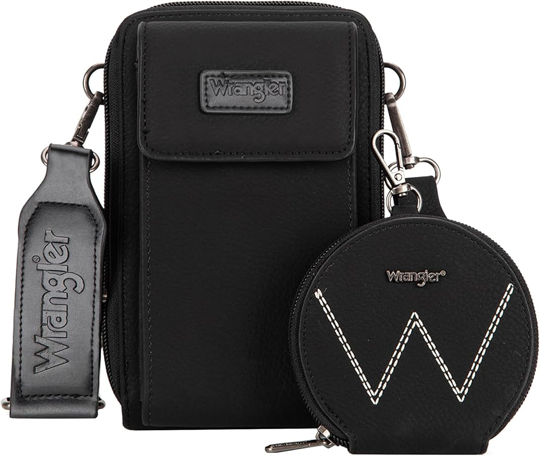 Wrangler Mini Crossbody Cell Phone Bags for Women Wallet Purses with Credit Card Slots | Amazon (US)