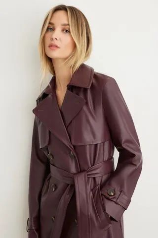Faux Leather Trench Coat | Dynamite Clothing