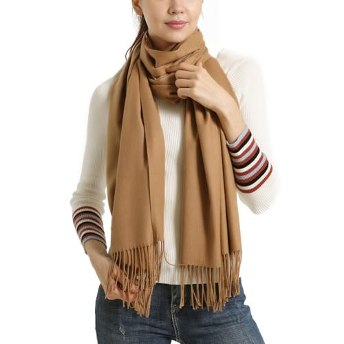 Pashmina Scarfs for Women-classic Camel formal Pashmina Shawls and Wraps for Wedding evening dresses(Camel) | Amazon (US)