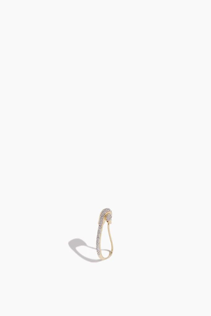 Diamond Pave Safety Pin Earring in 14k Yellow Gold | Hampden Clothing