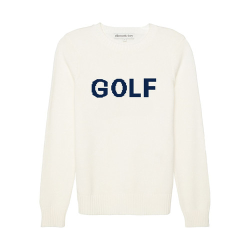 Ellsworth + Ivey Classic Golf Crewneck in Ivory/navy at Nordstrom, Size X-Small | Nordstrom
