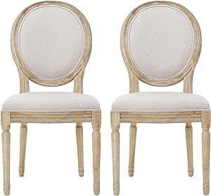 Christopher Knight Home Phinnaeus Beige Fabric Dining Chair (Set of 2), 2-Pcs Set | Amazon (US)