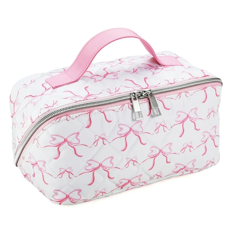 Cosmetic Bag for Travel and Makeup, Cosmetic Bag for Women Zipper Pouch Travel Cosmetic Organizer... | Walmart (US)