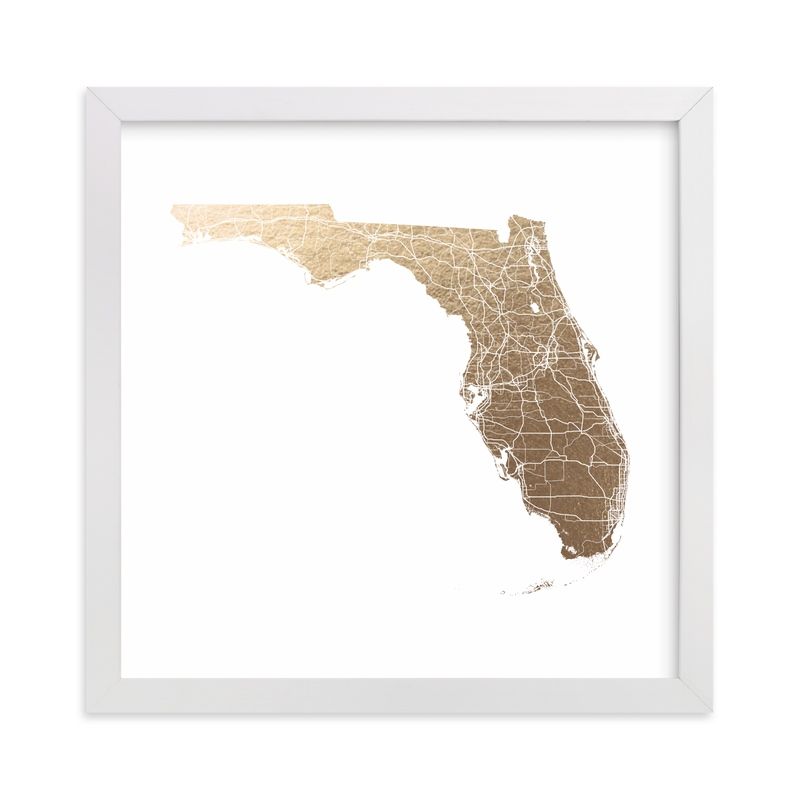 "Florida Map Filled" - [non-custom] Foil-pressed Art Print by GeekInk Design. | Minted