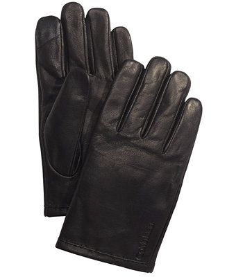 Men's Leather Touch-Screen Gloves | Macys (US)