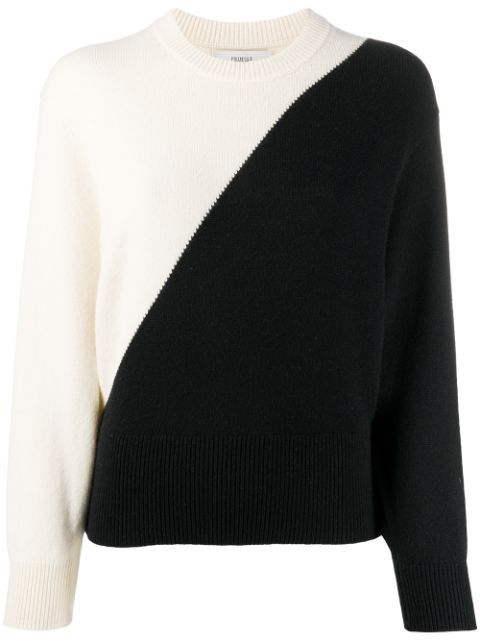two-tone crew neck sweater | Farfetch (US)