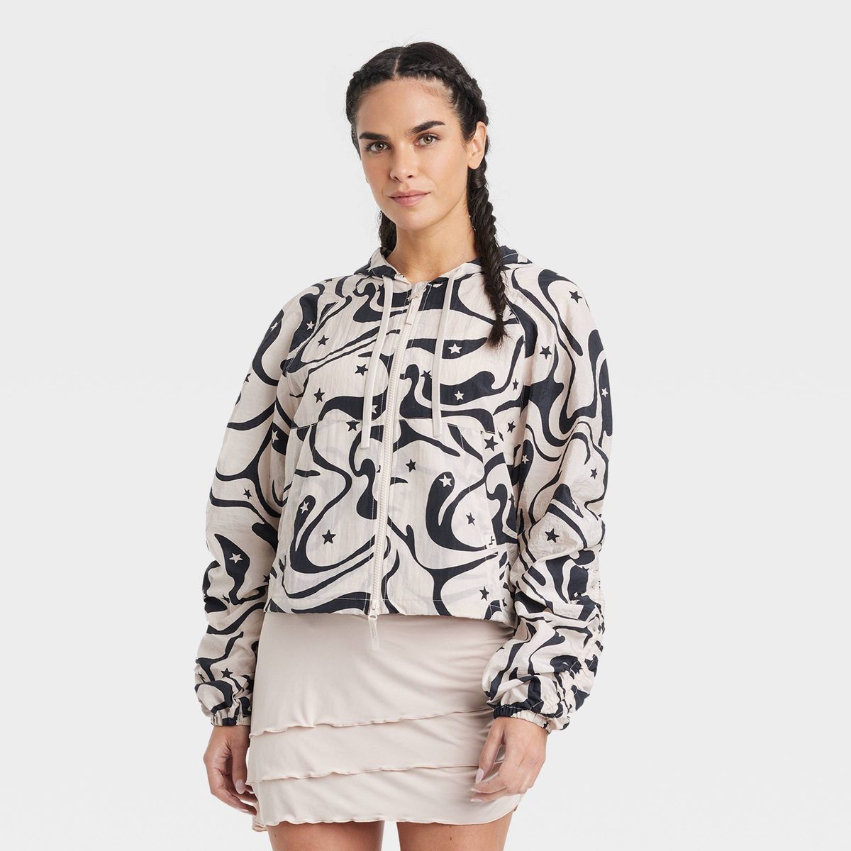 Women's Packable Windbreaker Jacket - JoyLab™ Ivory M | Target