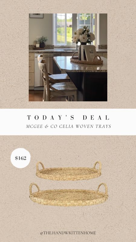 Woven trays for table and island styling.

Celia trays
McGee
Amber interiors
McGee dupe
Kitchen decor
Home decor

#LTKFind #LTKstyletip #LTKsalealert