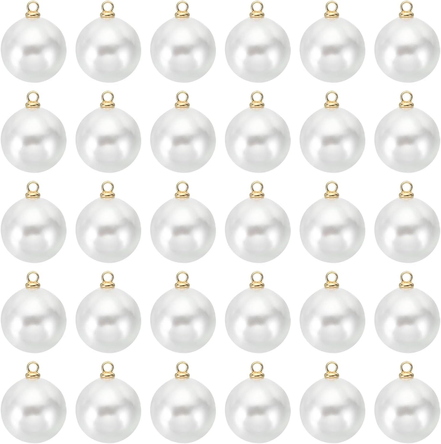 PATIKIL 50pcs Pearl Charm Pearl Beads Faux Pearl Pendant Charm for Jewelry Making Bracelets Weddi... | Amazon (US)
