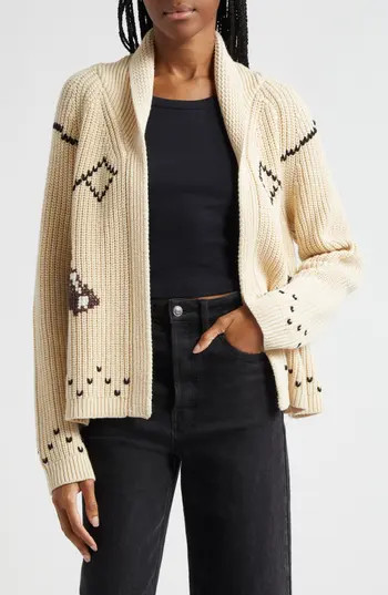 THE GREAT. The Horse Lodge Cotton Blend Cardigan in Cream at Nordstrom Rack, Size 1 (Fits Like 4-6 Us) | Nordstrom Rack