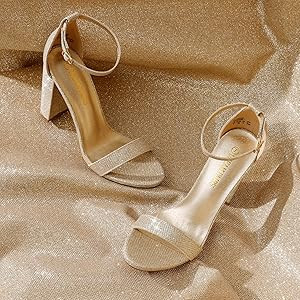 DREAM PAIRS Women's Hi-Chunk High Heel Pump Sandals | Amazon (US)