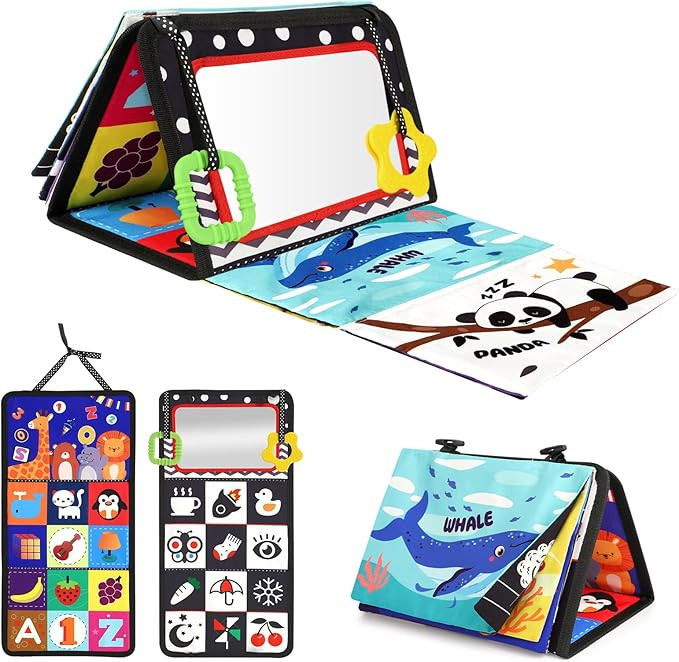 URMYWO Tummy Time Toy - Black and White High Contrast Baby Toys for Newborn - Baby Visual Stimula... | Amazon (US)