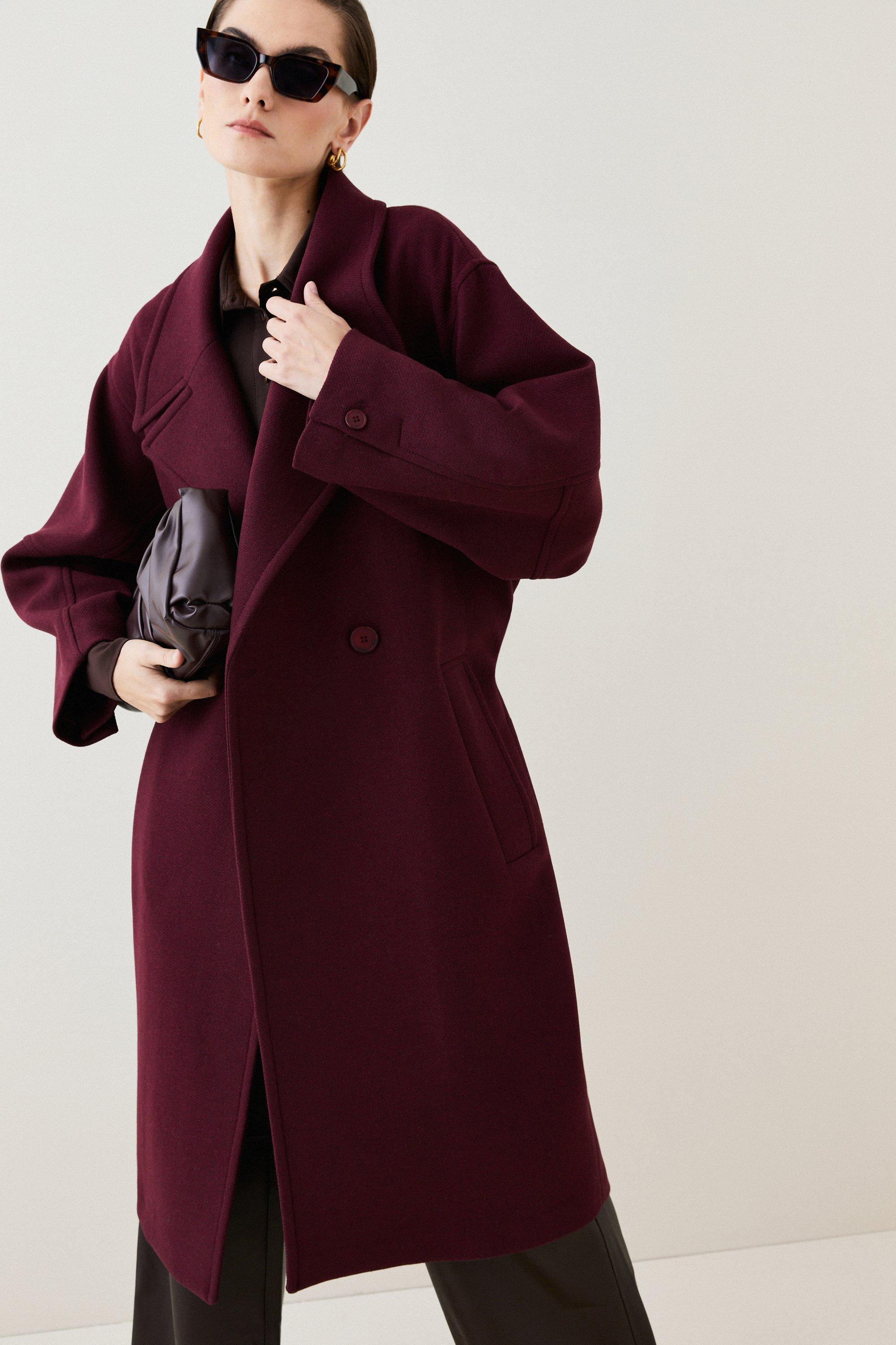 Tall Italian Wool Raglan Sleeve Coat | Karen Millen UK + IE + DE + NL