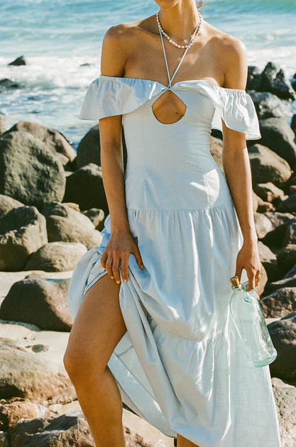 Adorne Midi Dress - Blue | SABO SKIRT (Global)