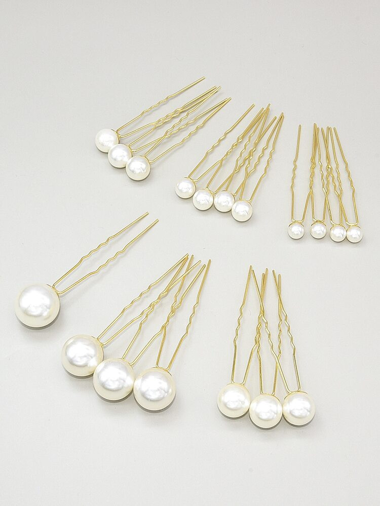 18pcs Faux Pearl Decor Hairpin | SHEIN