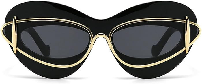 laureles Fashion Lips Cat Eye Sunglasses for Women Vintage Y2K Sun Glasses Ladies Gradient Black ... | Amazon (US)