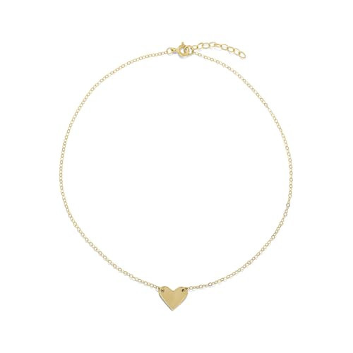 James Michelle Jewelry: Heart Choker Necklace for Women – Lifetime Color Guarantee – Waterproof, Non-Tarnish, Hypoallergenic, Gold PVD Coated – Perfect for Beach, Gifts – Small (13-14” Adjustable) | Amazon (US)