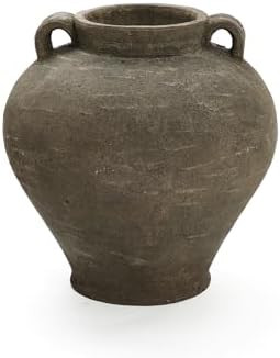 LuxenHome Rustic Large Flower Vase,14'' Tall Brown Terracotta Cauldron Vase,Farmhouse Decorative ... | Amazon (US)