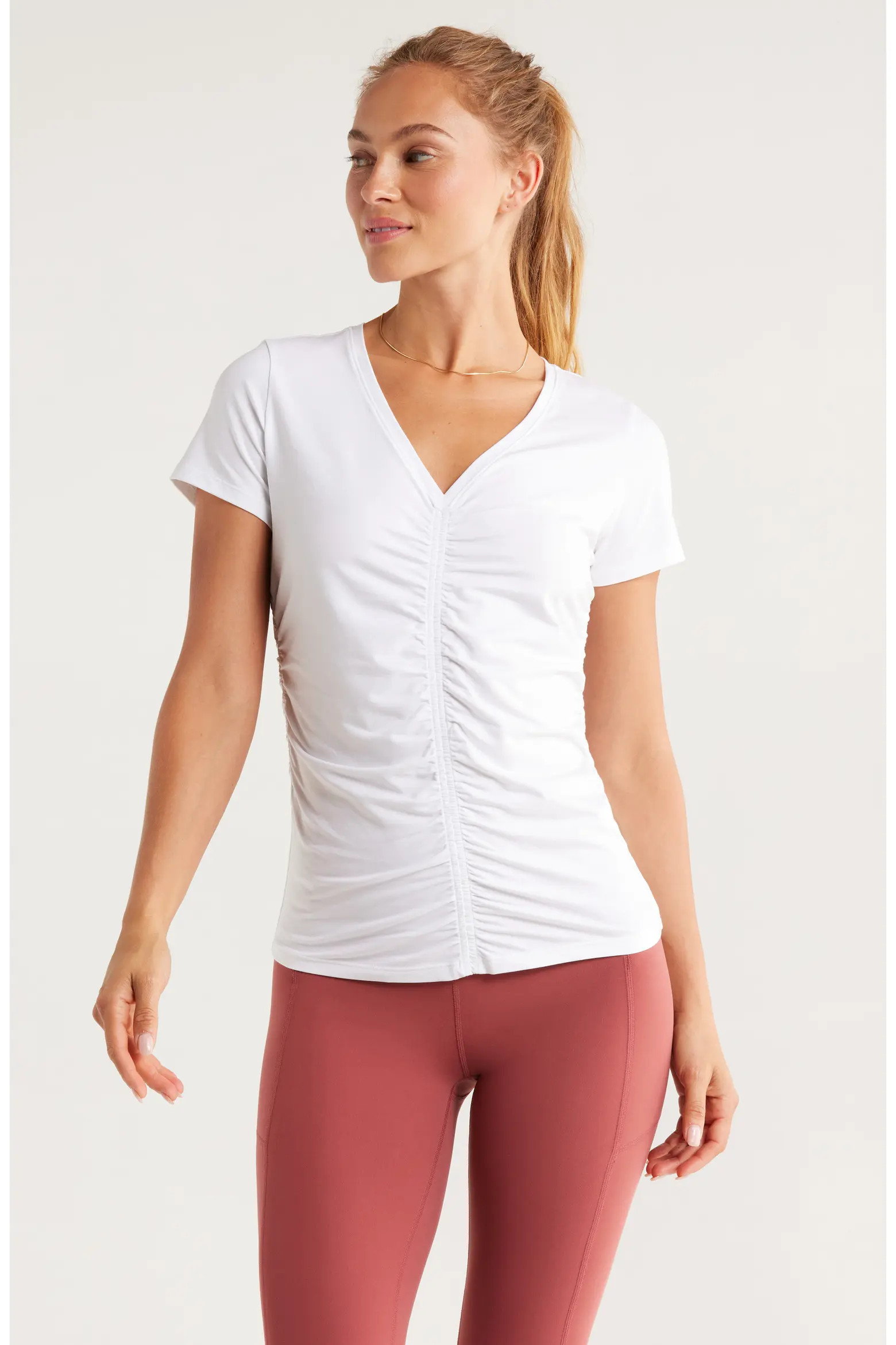 Ruched V-Neck T-Shirt (Women) | Nordstrom | Nordstrom