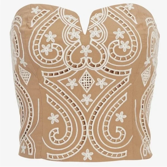 Express Embroidered Tan Women's Top | Poshmark