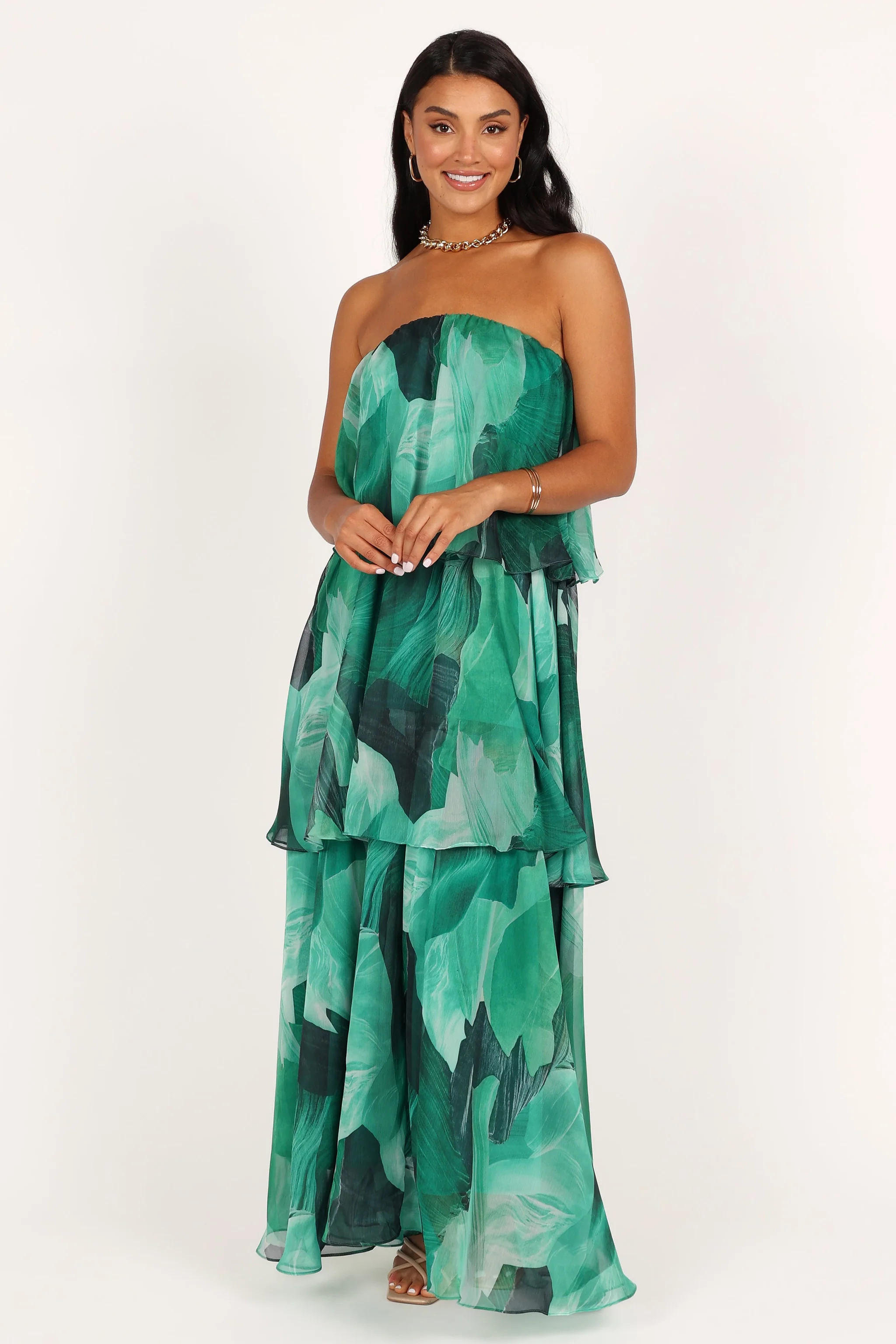 Bloom Strapless Maxi Dress - Green Floral | Petal & Pup (US)