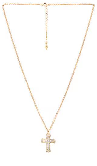 Donatella Cross Necklace in White | Revolve Clothing (Global)