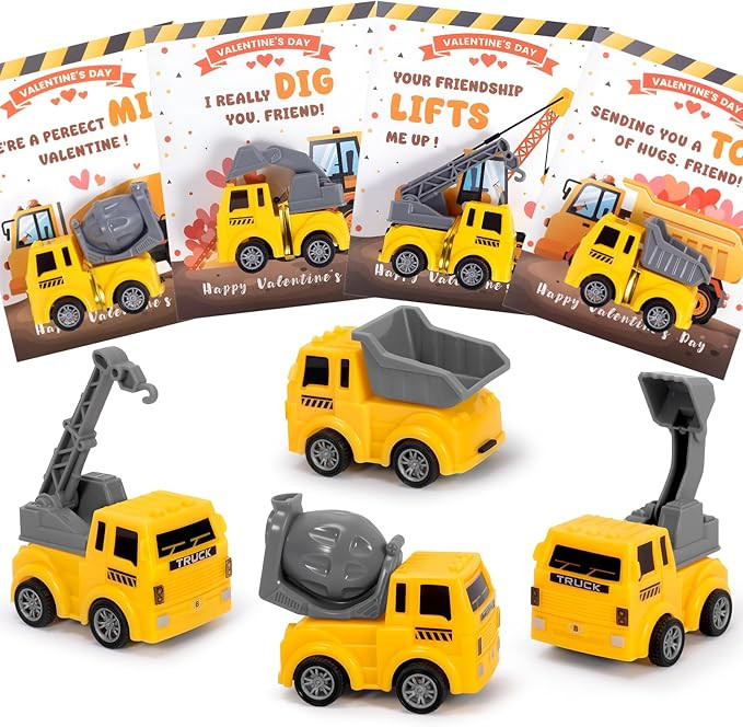 Laoyebaohao 24 Pack Valentines Day Cards for Kids School with Construction, Valentines Day Gifts ... | Amazon (US)