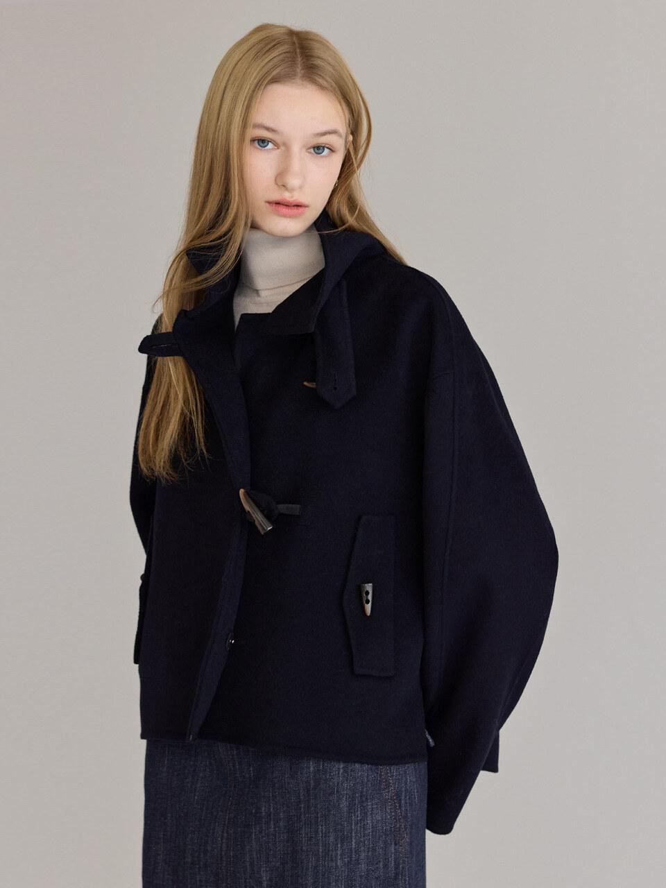 Cashmere Toggle Handmade High Neck Jacket [Dark Navy] | W Concept (US)