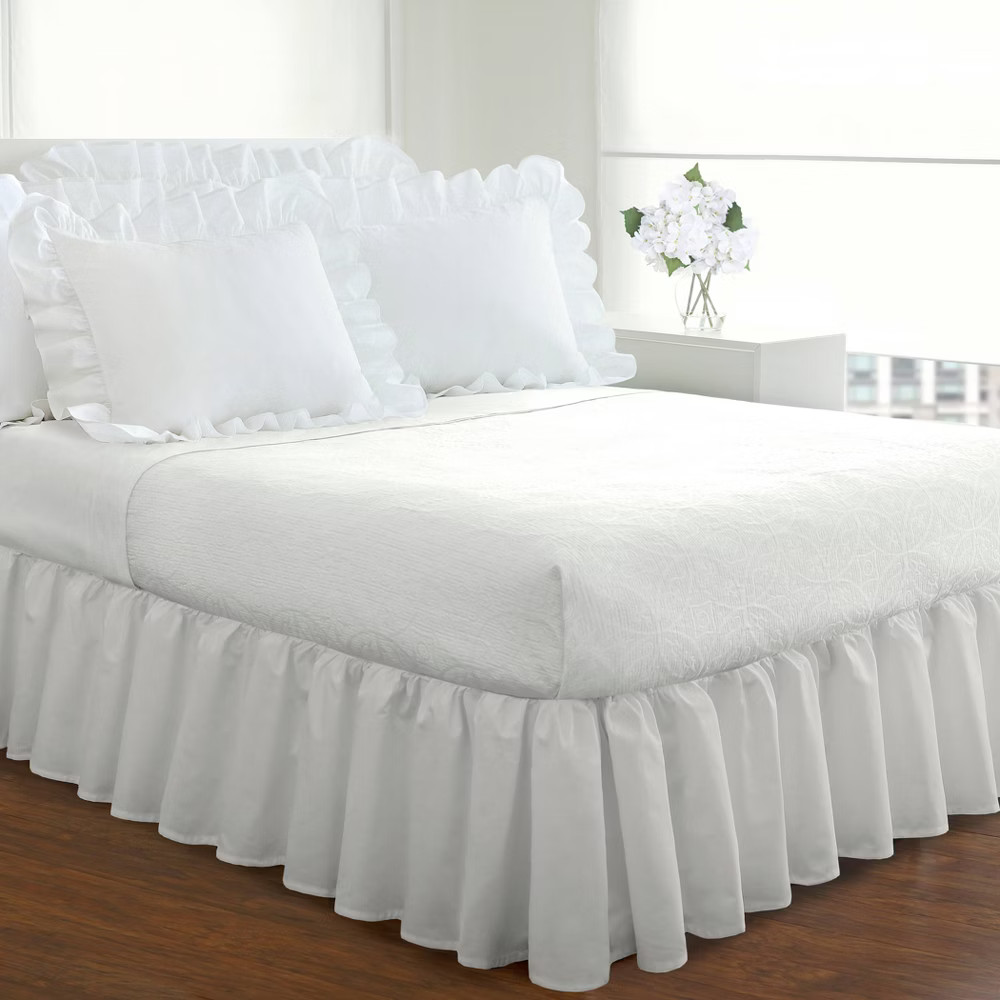 King Ruffled Bed Skirt White - Magic Skirt | Target