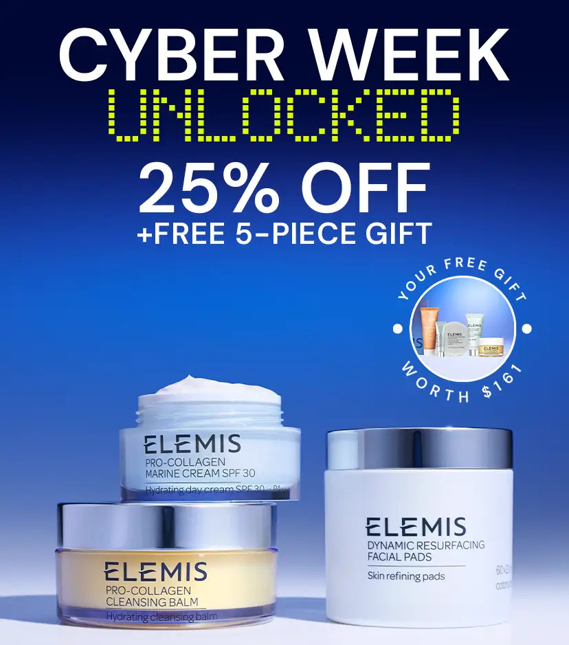 25% OFF + FREE Gift  worth $161 with orders $150+*   |  Use Code: CYBER  |   SHOP NOW | Elemis (US)