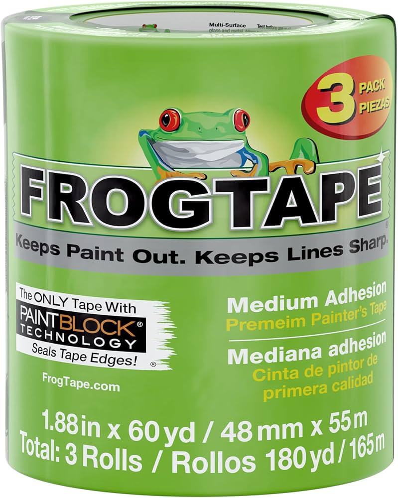 FrogTape Multi-Surface Painter's Tape with PAINTBLOCK, 2 in Wide (1.88 in x 60 yd), Quick Stick M... | Amazon (US)