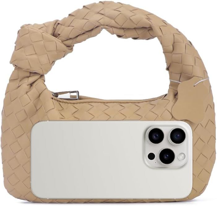 Fegavat Woven Handbag for Women PU Shoulder Bag Small Leather Purses Fashion Mini Clutch for Wo... | Amazon (US)