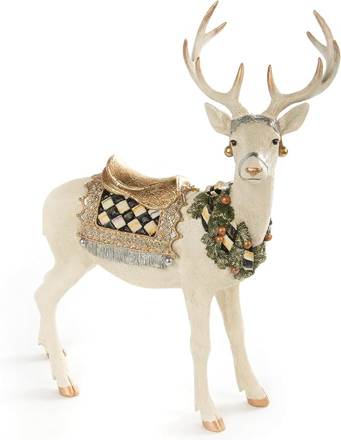 MACKENZIE-CHILDS Winter White Deer Statue, Christmas Deer Decor for Home, Standing | Amazon (US)