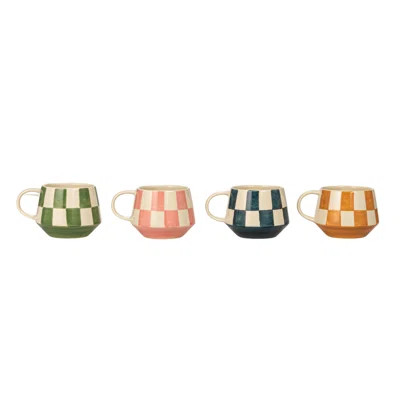 Chai Stoneware Mug Set With Checkered Patterns | Joss & Main