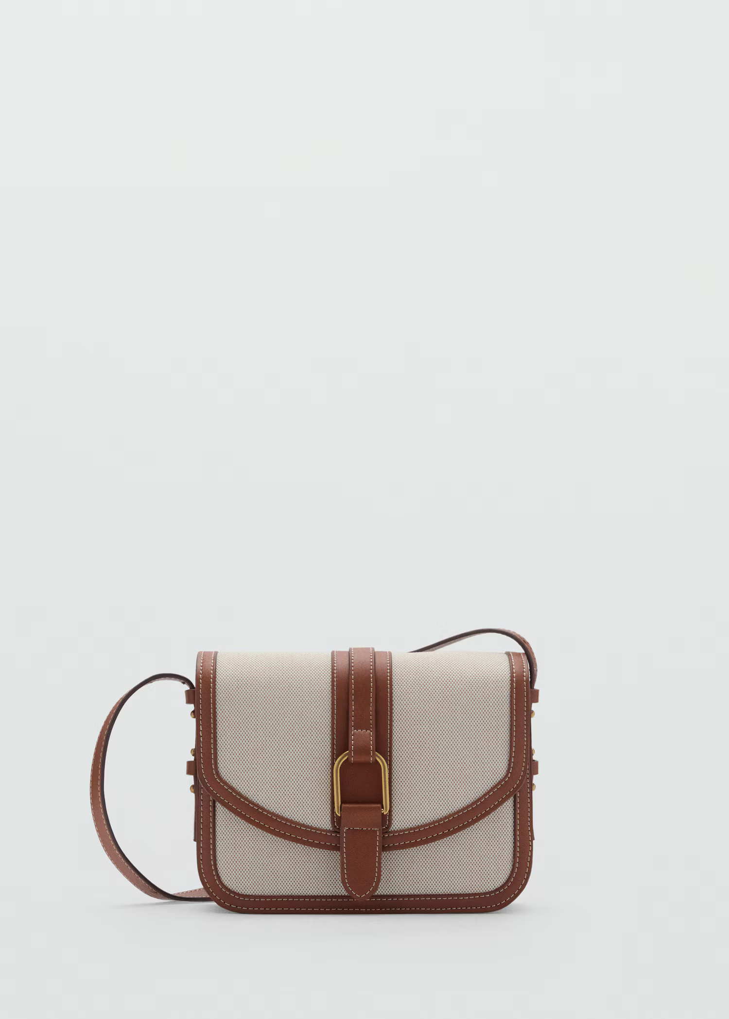 Contrasting canvas shoulder bag - Women | MANGO USA | Mango (US/MX/AU)