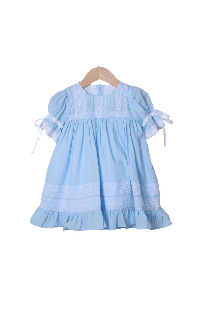 Blue Heirloom Dress | The Smocked Flamingo