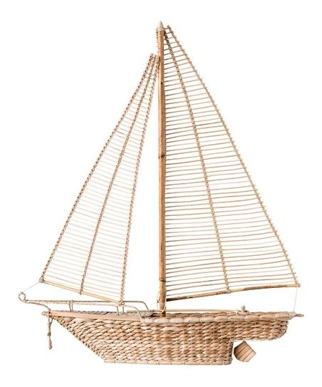 Handwoven Water Hyacinth & Rattan Sailboat Décor | Zulily