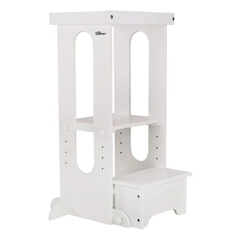 Little Partners Explore N Store Tower Adjustable Height Step Stool, White | Walmart (US)