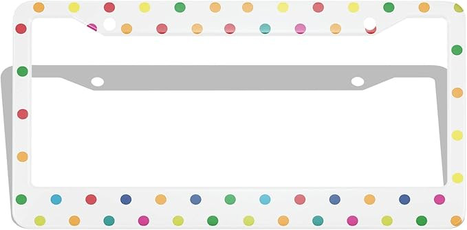 Polka Dot License Plate Frames Colorful Rainbow Dots Circles Bubbles License Plate Cover for Men ... | Amazon (US)