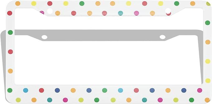 Polka Dot License Plate Frames Colorful Rainbow Dots Circles Bubbles License Plate Cover for Men ... | Amazon (US)